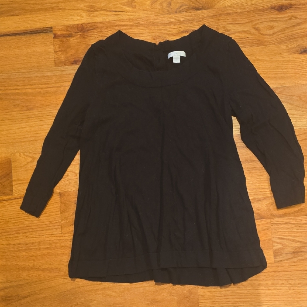 New York & Company Black Long Sleeve Top